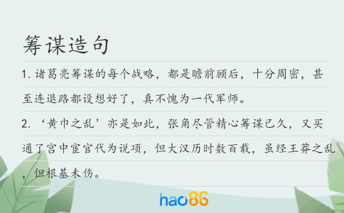 筹谋造句