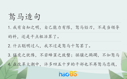 驽马造句