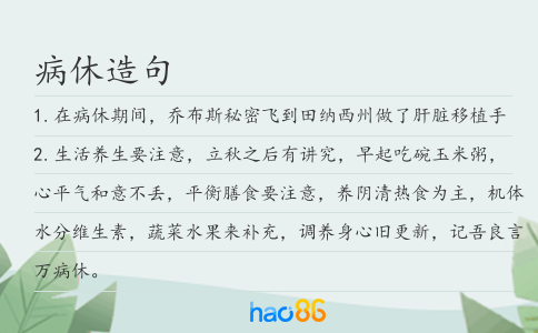 病休造句