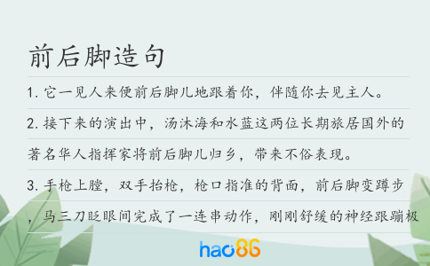 前后脚造句