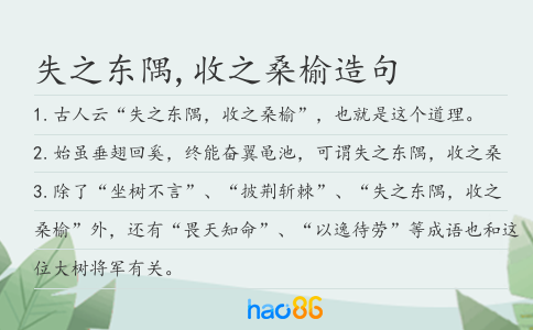 失之东隅,收之桑榆造句