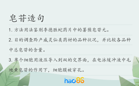 皂苷造句
