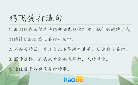 鸡飞蛋打造句