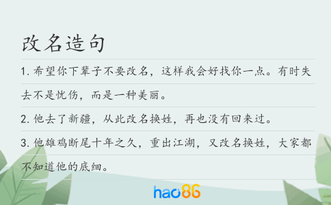 改名造句