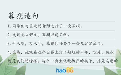 募捐造句