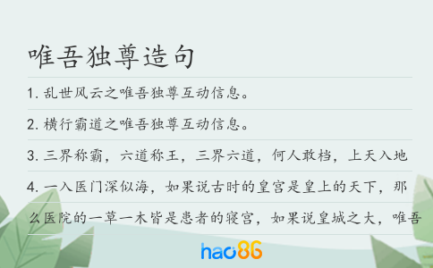 唯吾独尊造句