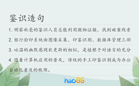 鉴识造句