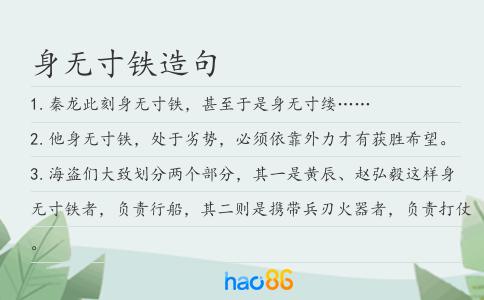 身无寸铁造句