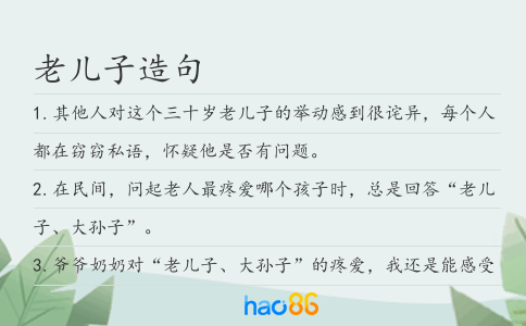 老儿子造句