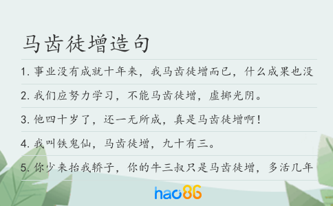 马齿徒增造句