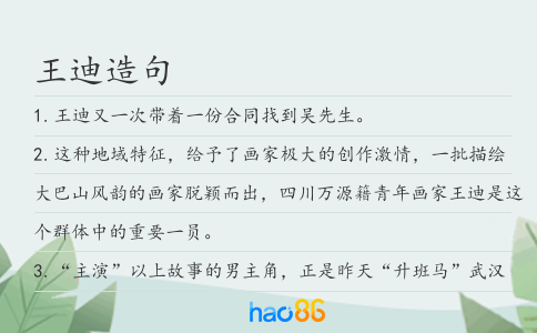 王迪造句