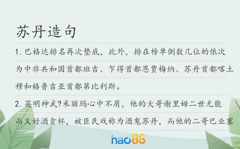 苏丹造句