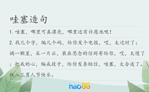 哇塞造句