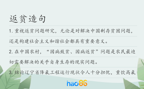 返贫造句
