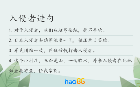 入侵者造句