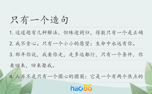 只有一个造句