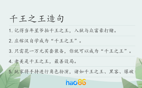 千王之王造句