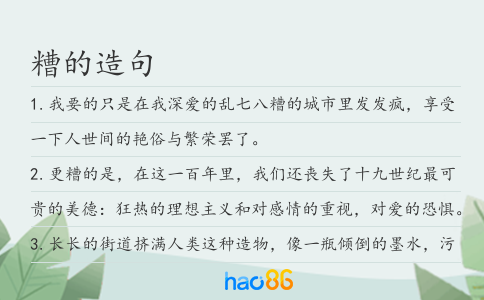 糟的造句