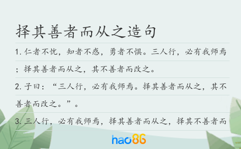 择其善者而从之造句