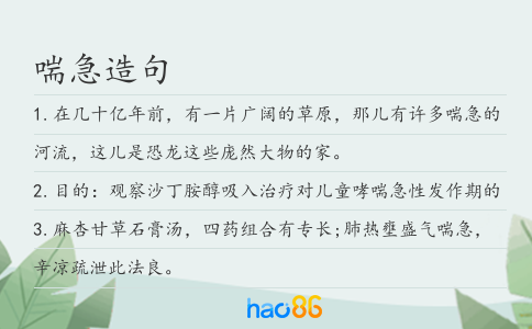喘急造句