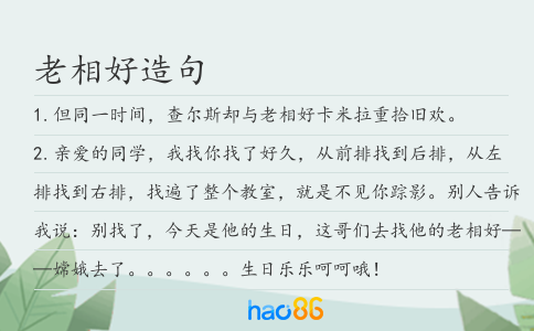 老相好造句