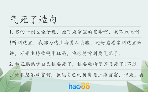 气死了造句