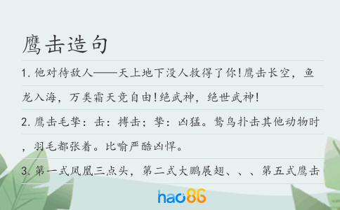 鹰击造句