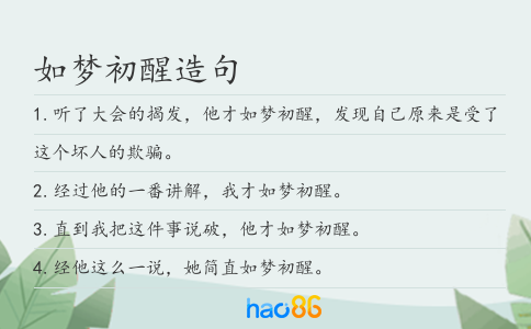 如梦初醒造句
