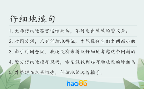 仔细地造句