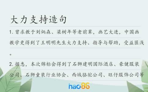 大力支持造句