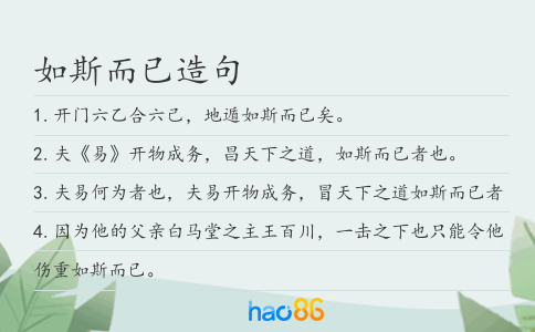 如斯而已造句