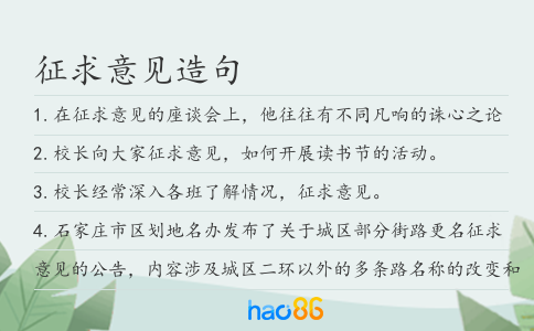 征求意见造句
