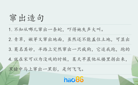 窜出造句