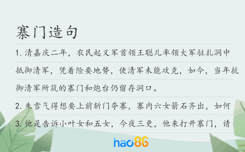 寨门造句
