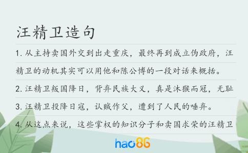 汪精卫造句