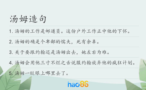 汤姆造句