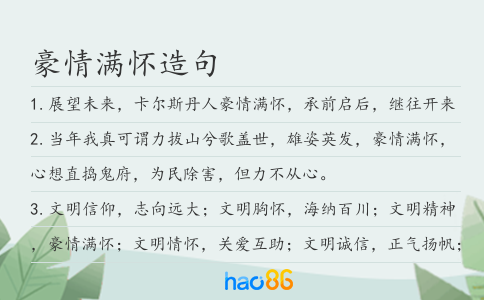 豪情满怀造句