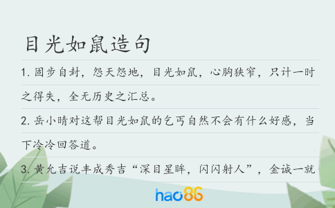 目光如鼠造句