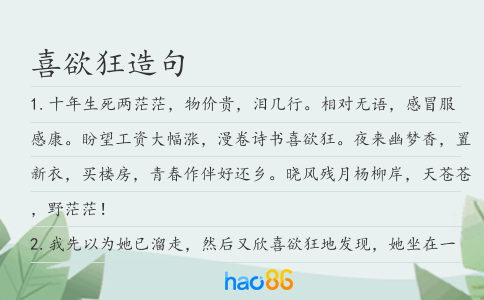 喜欲狂造句
