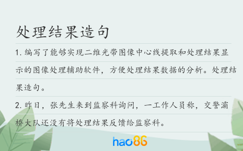 处理结果造句