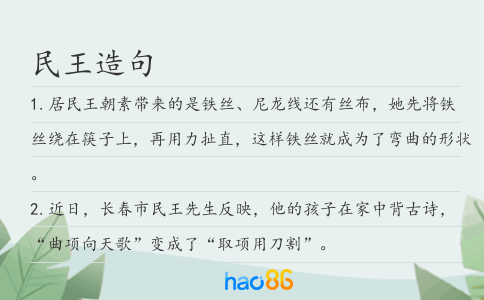 民王造句