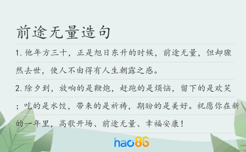 前途无量造句