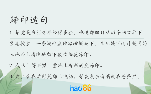 蹄印造句