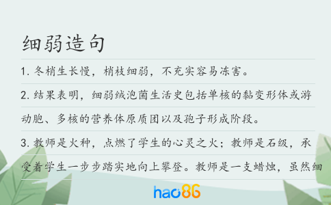 细弱造句