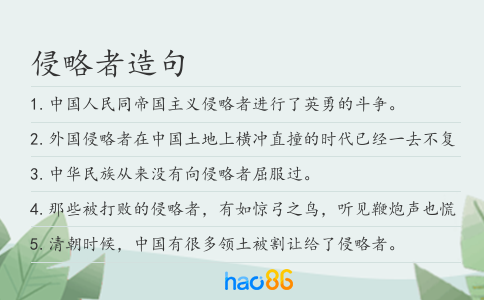 侵略者造句