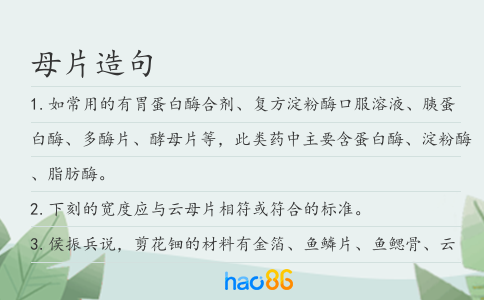 母片造句