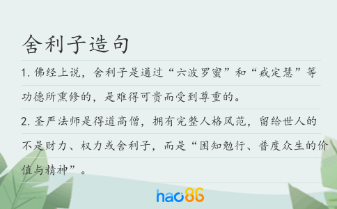 舍利子造句