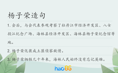 杨子荣造句