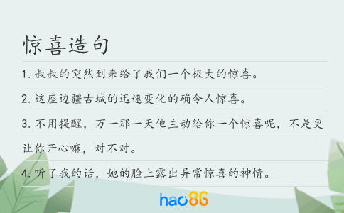 惊喜造句