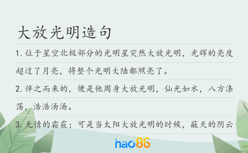大放光明造句
